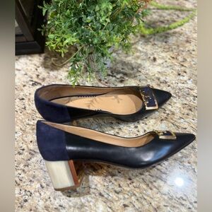 Tory Burch Black and Gold Heels